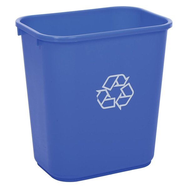 Global Industrial Deskside Recycling Bin, Blue, Plastic 261878BL